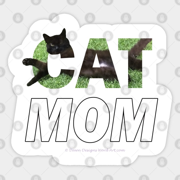 CAT MOM - black cat oil painting word art Sticker by DawnDesignsWordArt